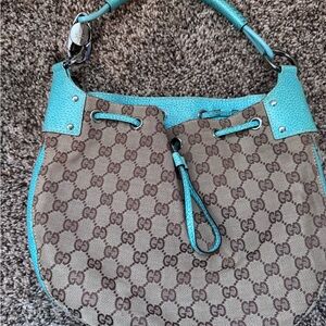 Gucci Turquoise Boho Monogram Shoulder Bag